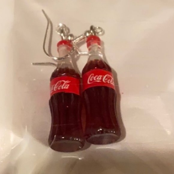 NEW!! COCA COLA Bottle Dainty Dangle Earrings - CHARMING LIGHTWEIGHT GAG GIFT - Picture 6 of 8